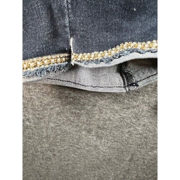 Democracy Jeans Womens 14 Ab Solution Straight Embellished Cuffs Dark Wash Blue - Picture 4 of 9